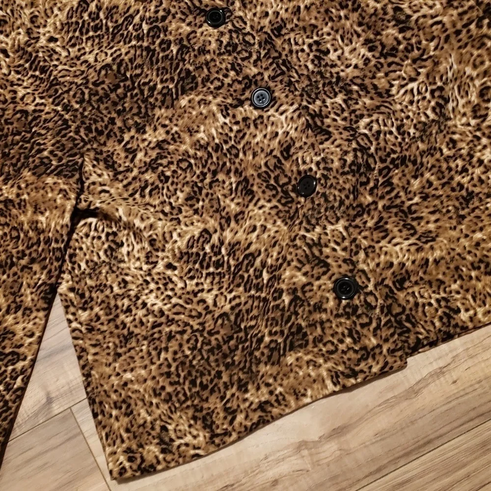 Womens Briggs Petite Cheetah Jacket Blazer Size PM - Picture 13 of 15